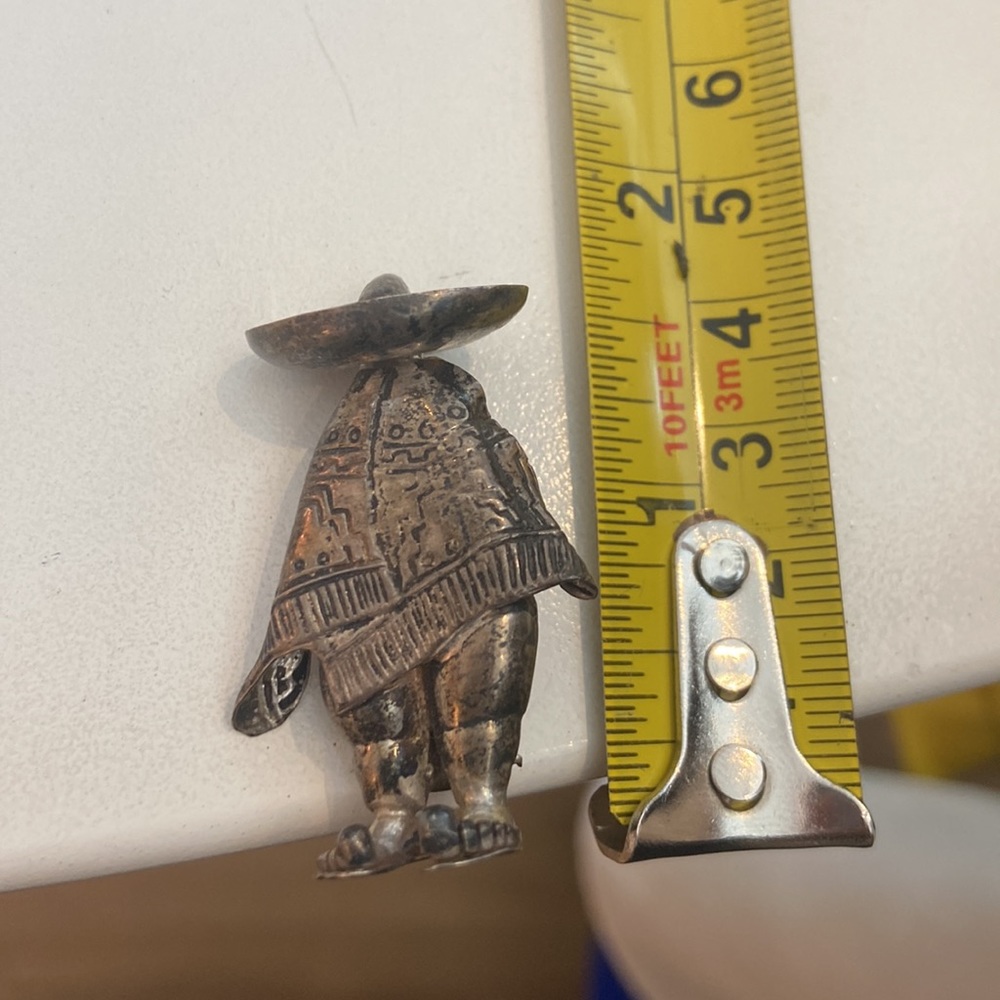 Vintage Stamped Sterling Silver Mexican Pin / Brooch - Picture 3 of 3